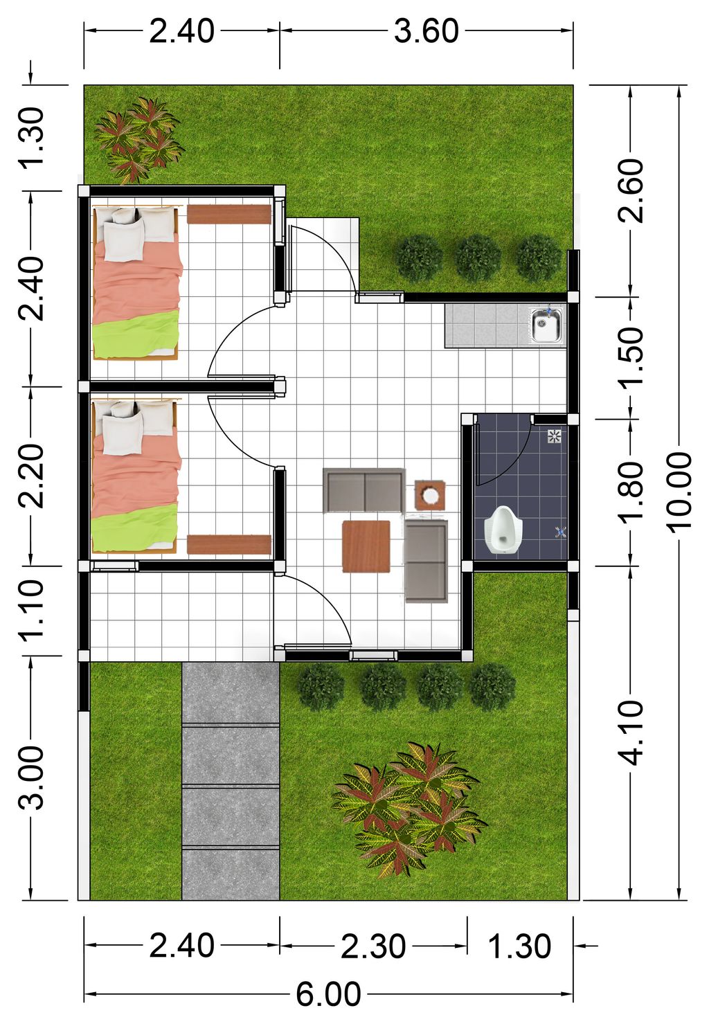 foto denah rumah tipe 27 perumahan KANAYA LAND 10