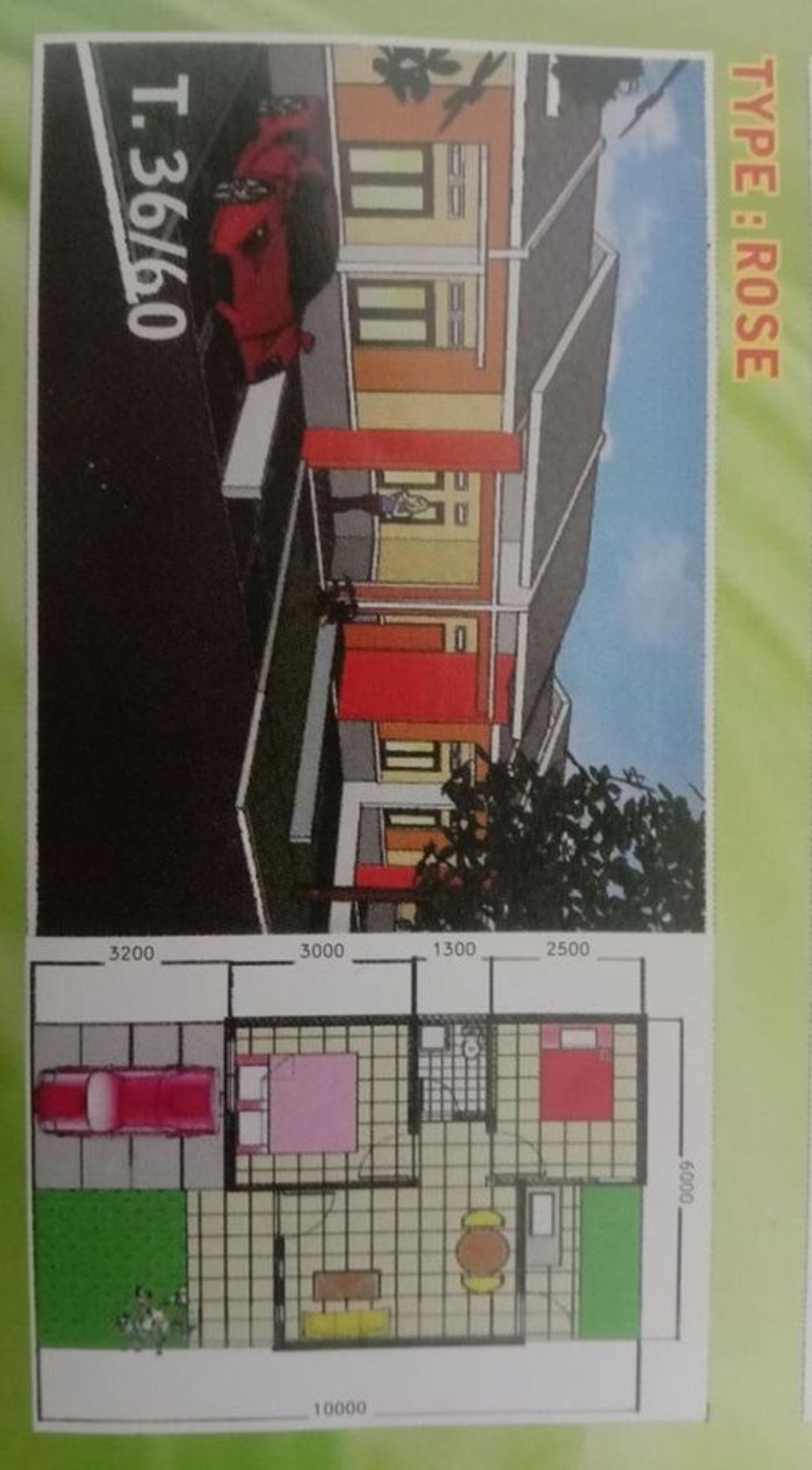 foto denah rumah tipe Rose perumahan METRO PARAGON RESIDENCE