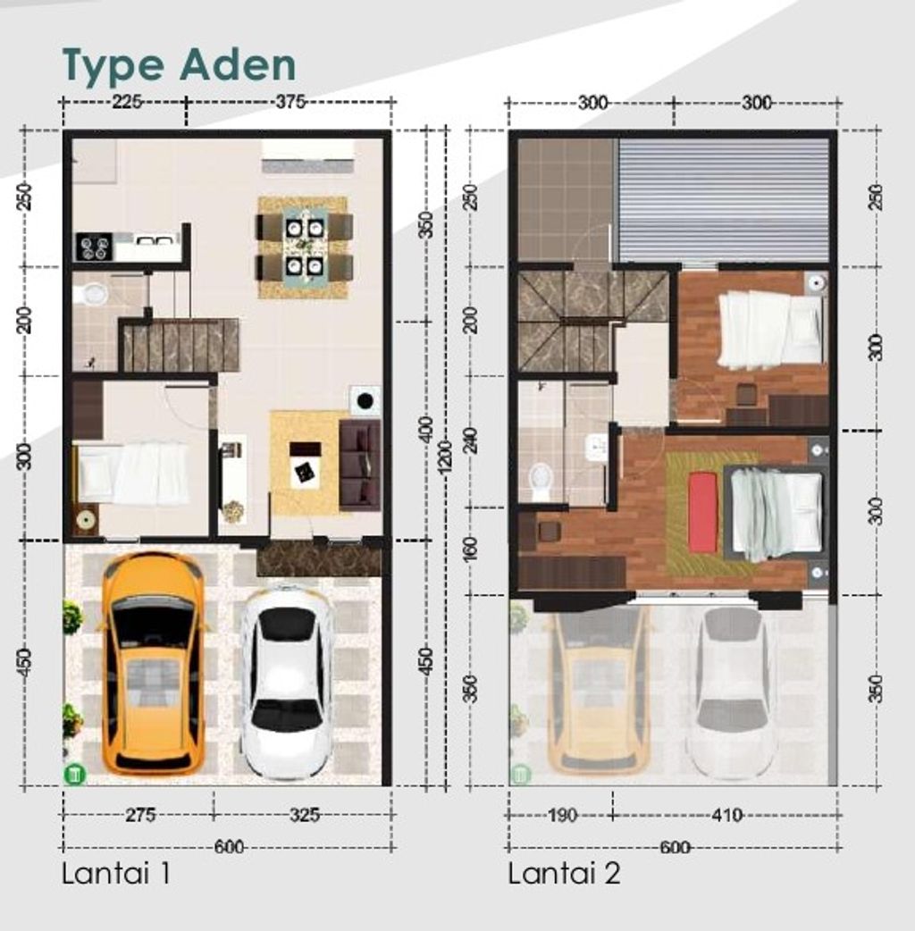 foto denah rumah tipe 66 perumahan GREEN LEAF