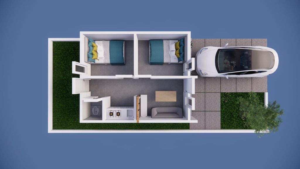foto denah rumah tipe 30/84 perumahan Permata Garden 2 Tahap 1