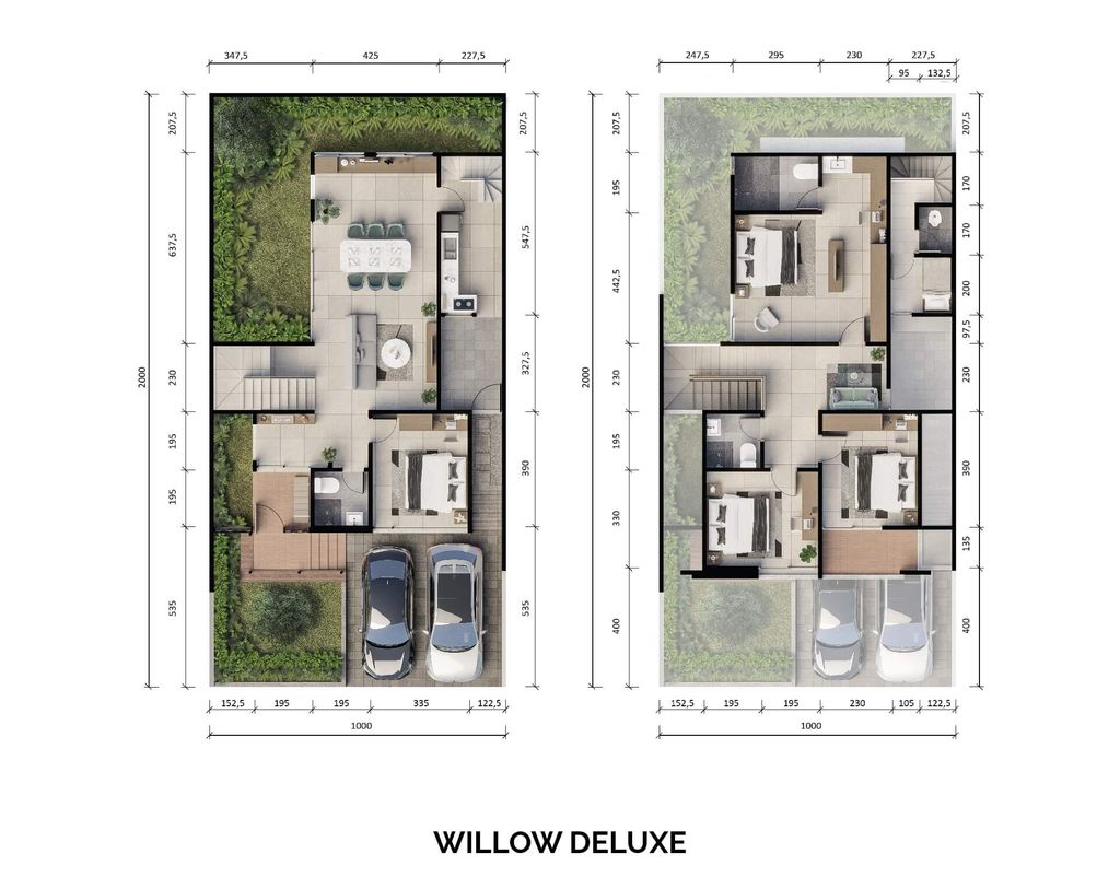 foto denah rumah tipe Willow Deluxe perumahan CITRALAND THE GREENLAKE SURABAYA