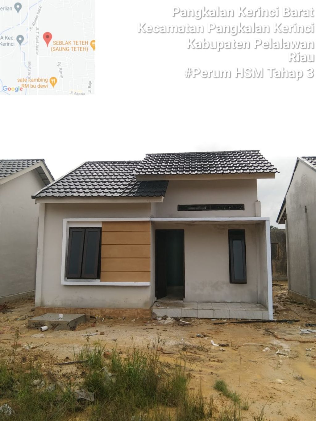 foto tampak rumah tipe RSH (subsidi) perumahan Harapan Sari Mulia 3