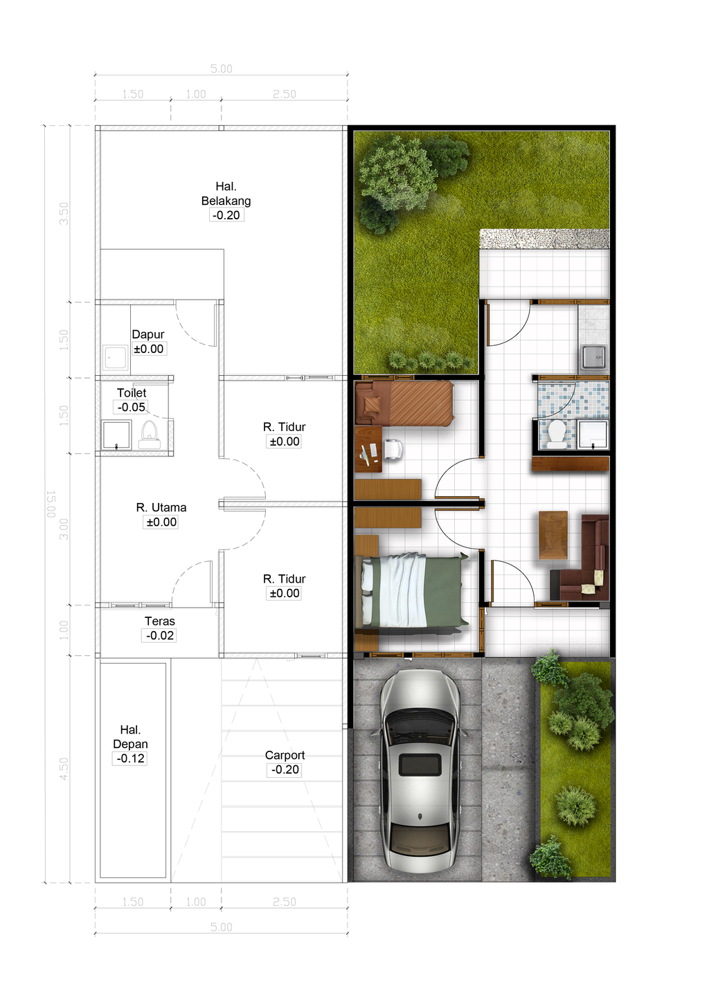 foto denah rumah tipe 31/75 (233) Per 5 Juli 2023 perumahan Alam Sanggar Indah