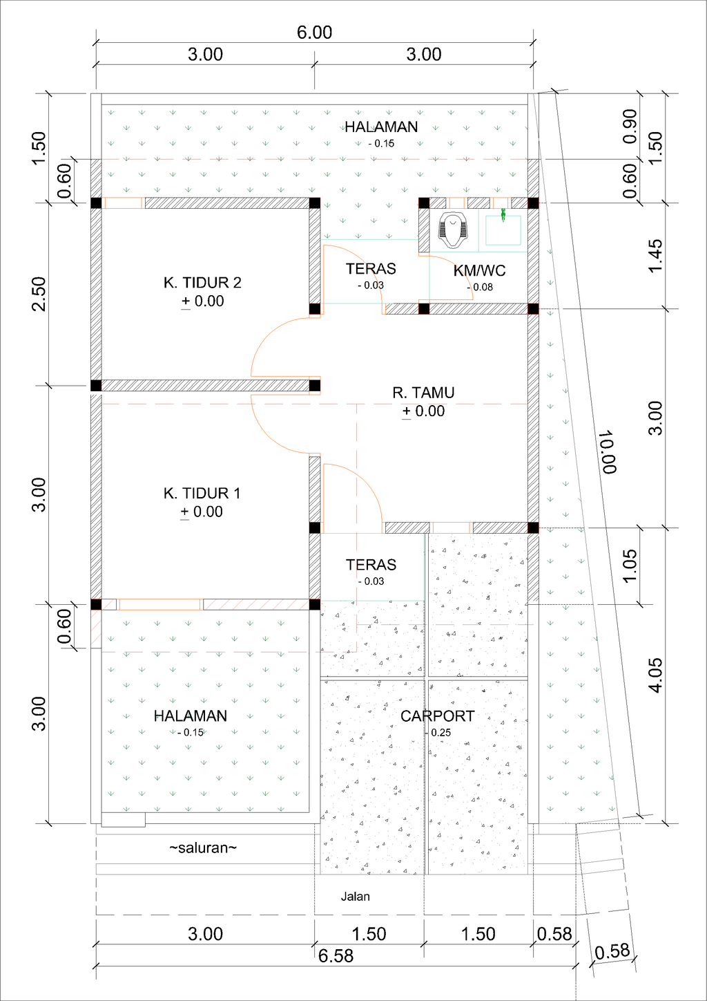 foto denah rumah tipe R06-11 perumahan Kepuren Residence (Ranjeng)