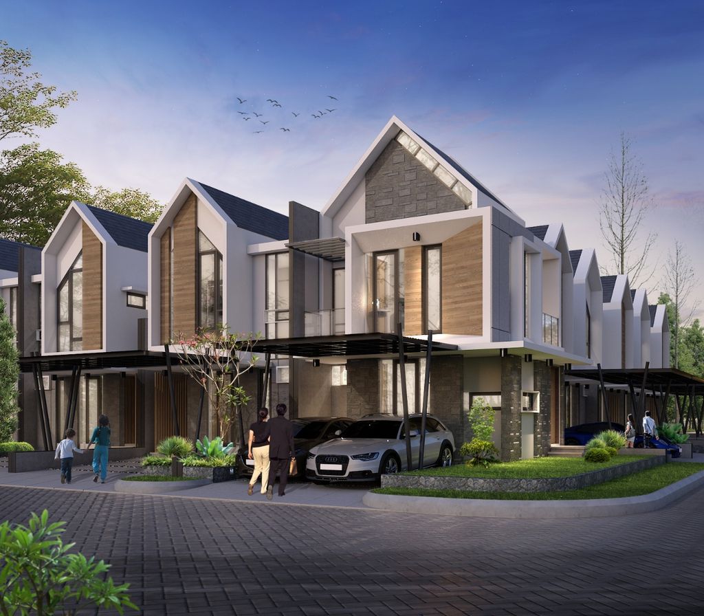 foto tampak rumah tipe B perumahan MAHARAJA VILLAGE