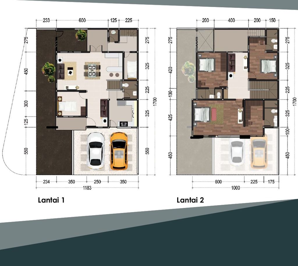 foto denah rumah tipe 258 perumahan GREEN CITY