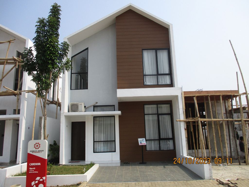 foto tampak rumah tipe Candana 65 perumahan Permata Bogor Residence 2