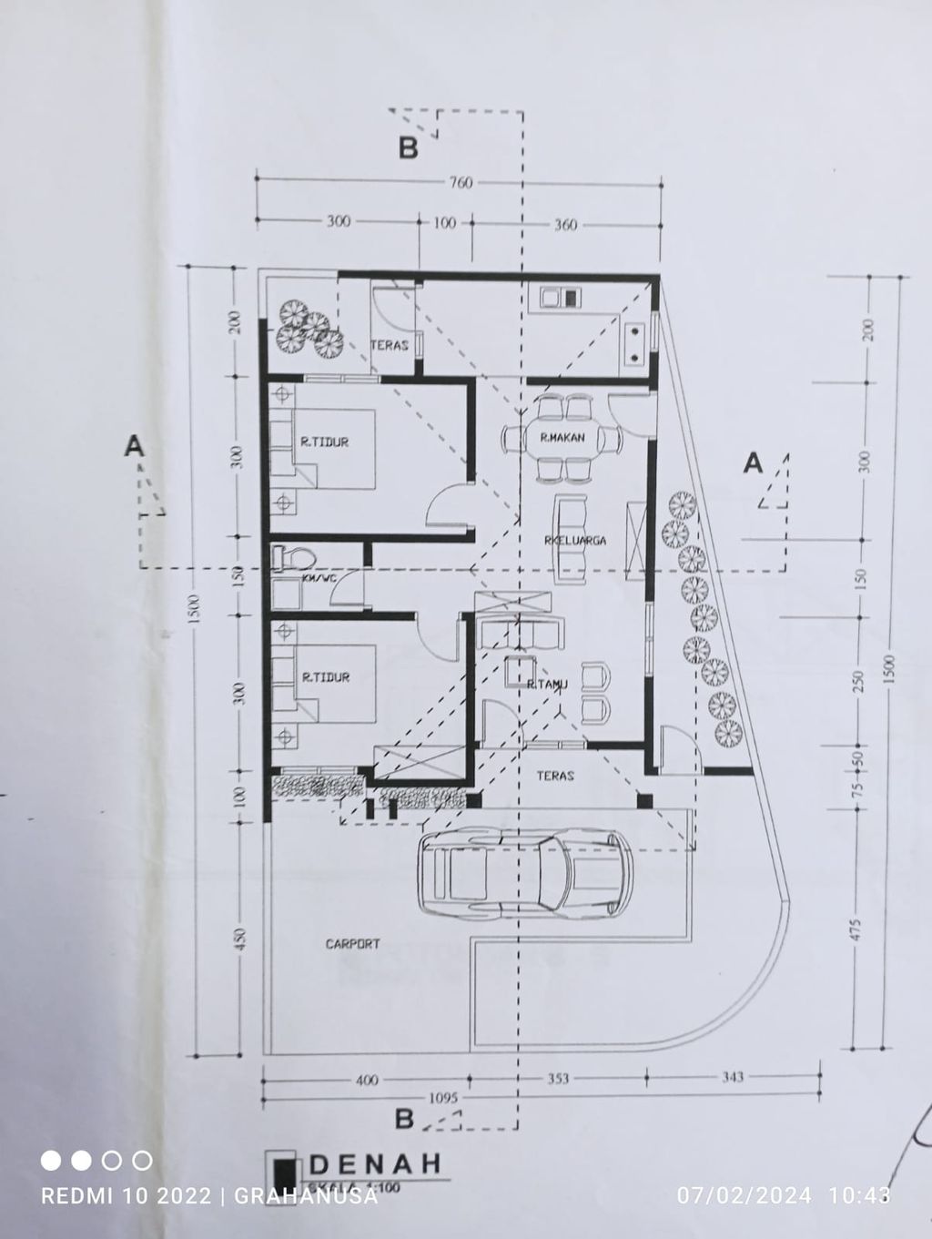 foto denah rumah tipe 82 perumahan JUANDA REGENCY