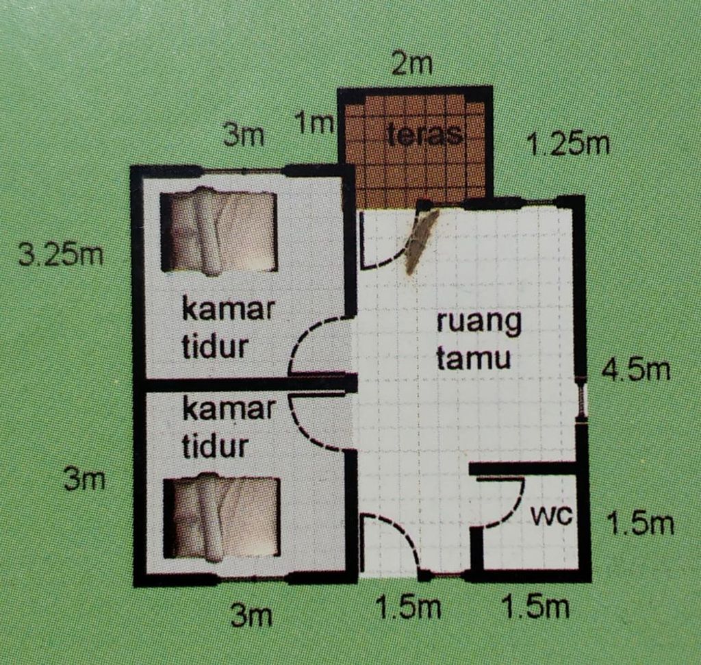 foto denah rumah tipe 36 (Subsidi) perumahan Pondok Indah Golf Tahap 3