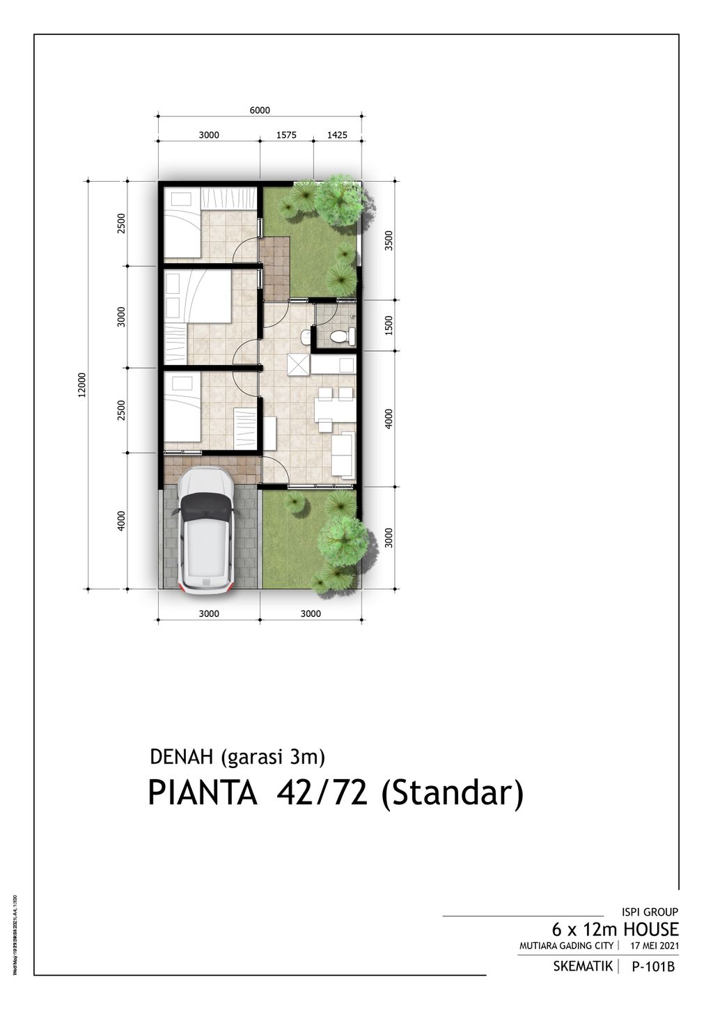 foto denah rumah tipe PIANTA 579 perumahan Mutiara Gading City Cluster New Liverpool Tahap 1