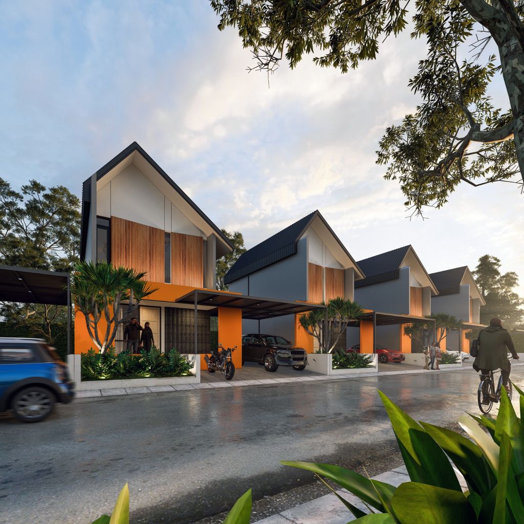 foto tampak rumah tipe Skandi Modern perumahan Mahatama Regency