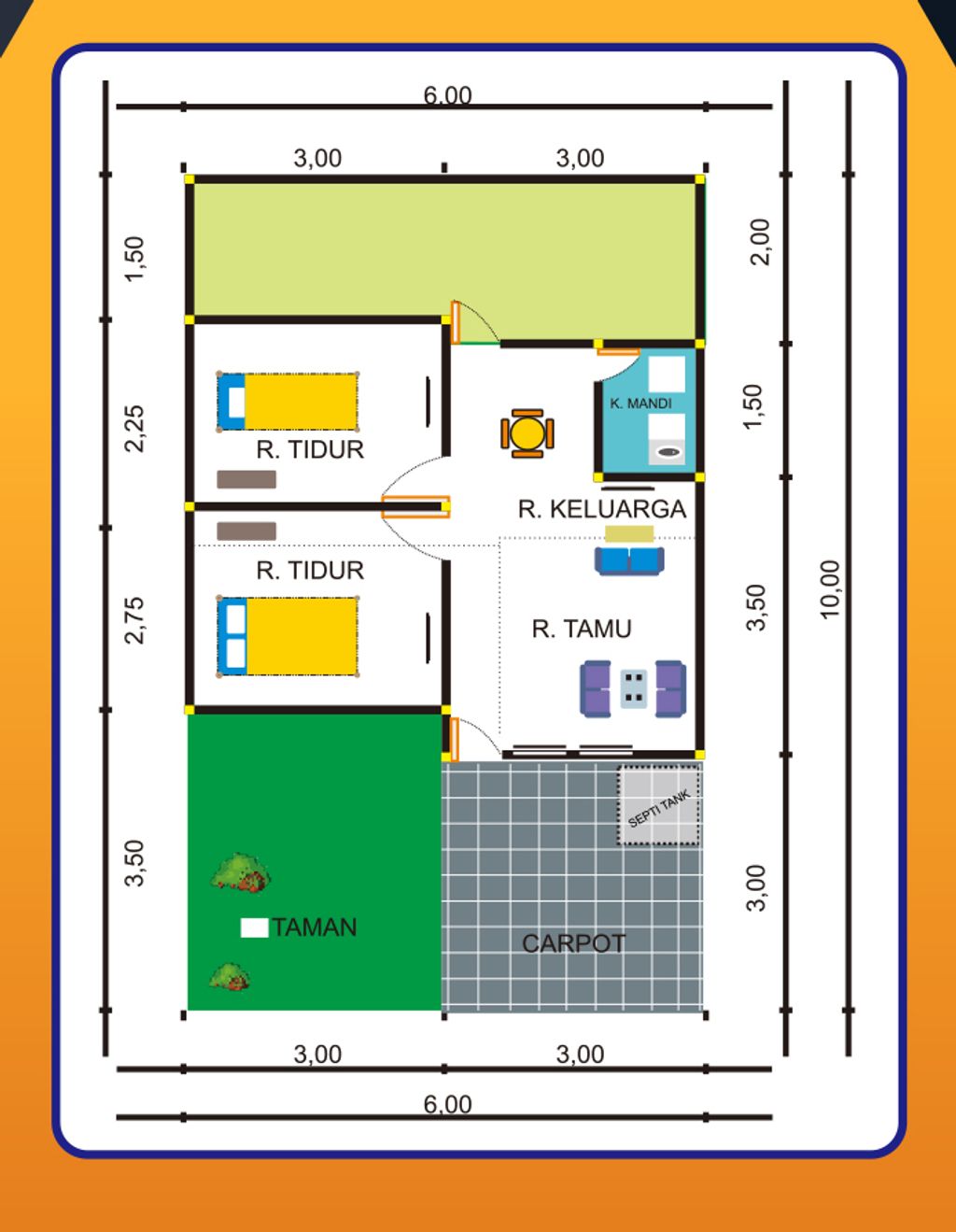foto denah rumah tipe 30 perumahan SINDANG SARI RESIDENCE 3