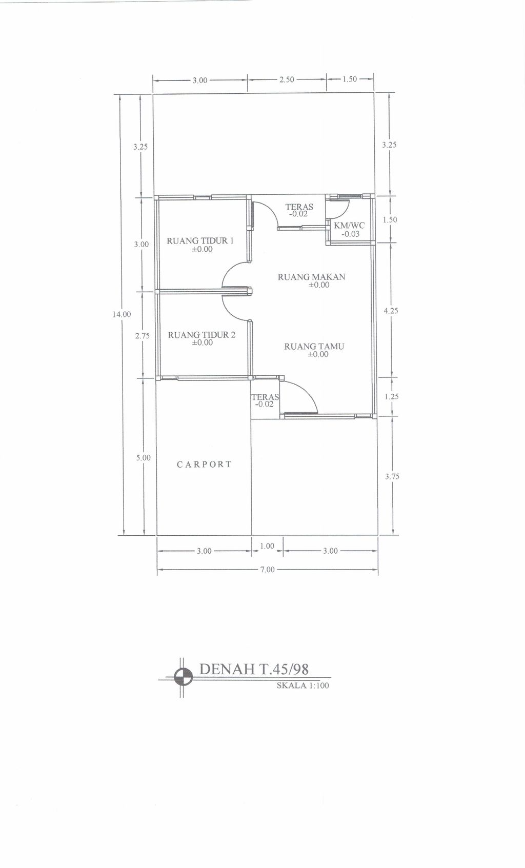 foto denah rumah tipe 45 perumahan VILLA JASMINE II TAHAP 1