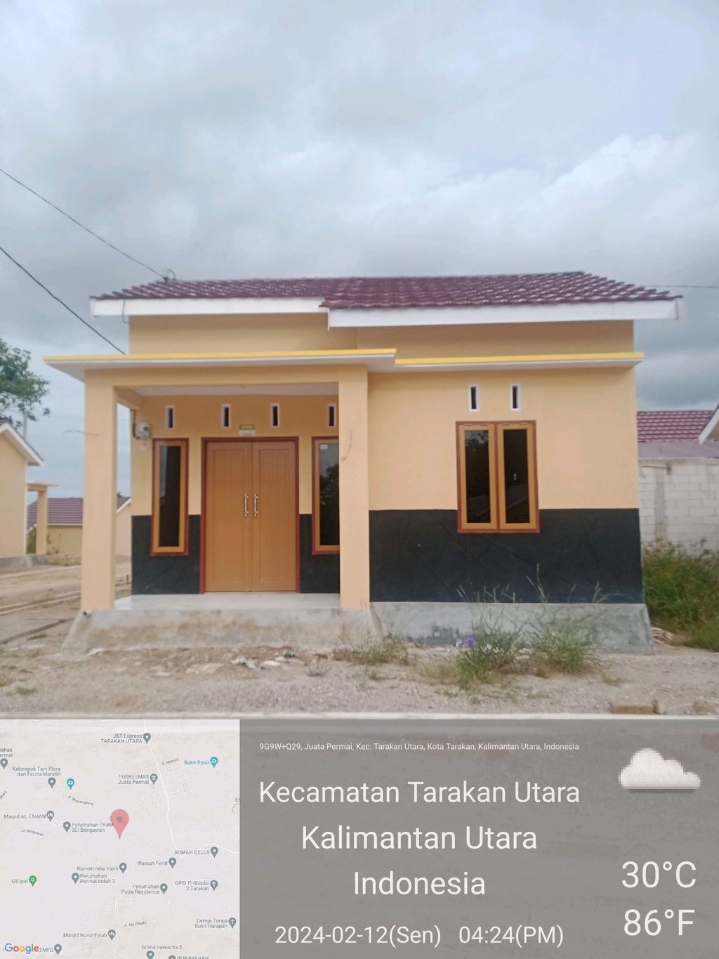 foto tampak rumah tipe 36 perumahan PESONA JUATA PERMAI IV