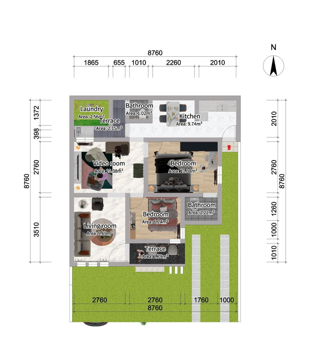 foto denah rumah tipe 54/144 perumahan ALFAZZA RESIDENCE