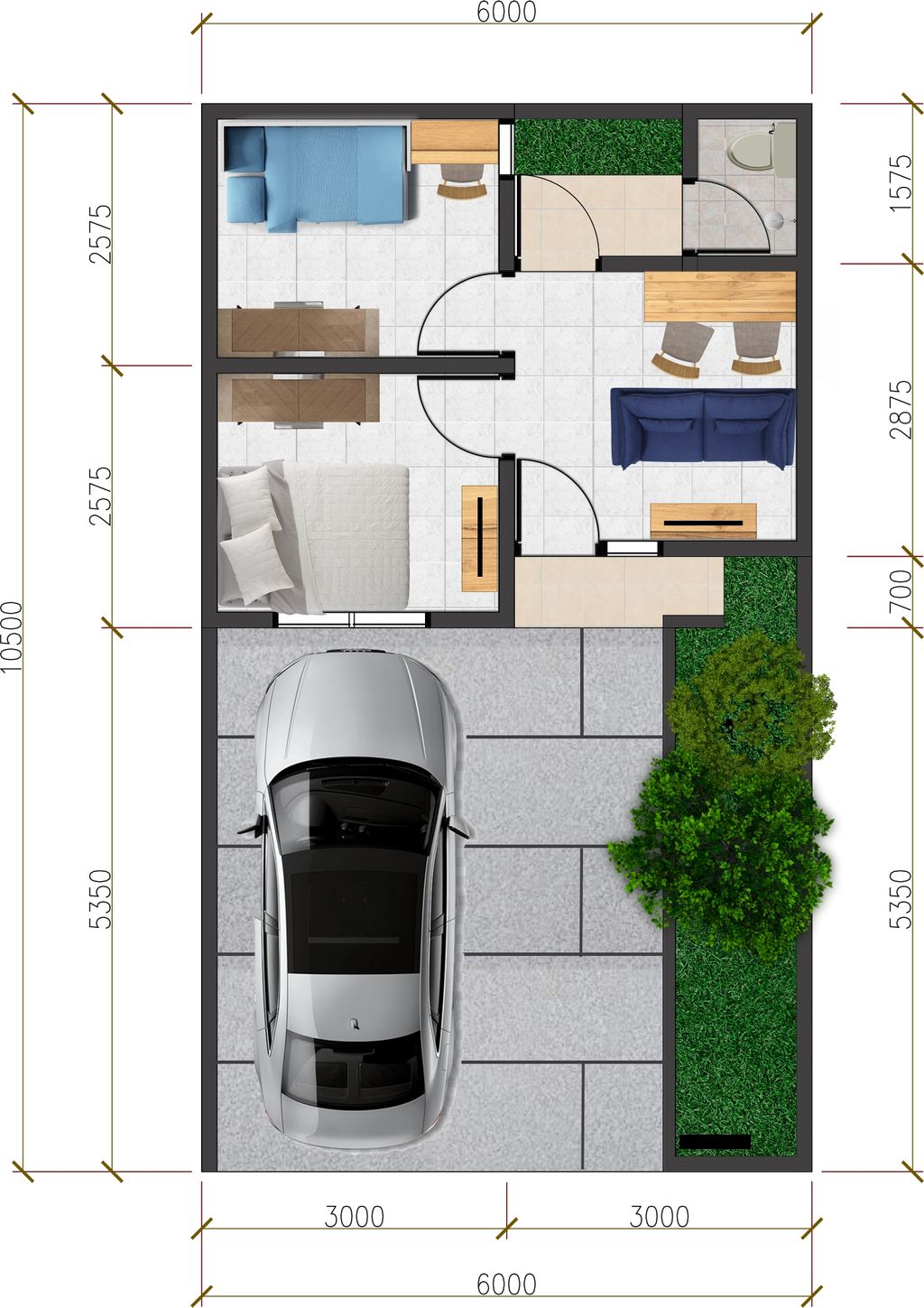 foto denah rumah tipe NEWLOOK RGV 45/72 perumahan Bumi Rakata Asri