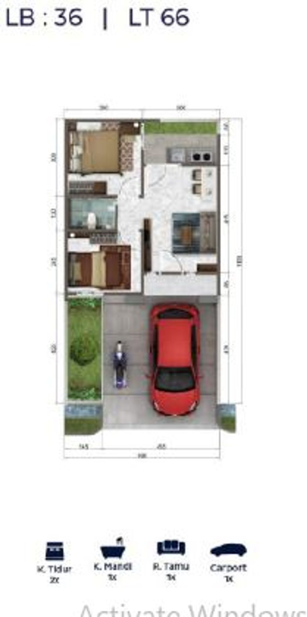 foto denah rumah tipe 36/66 perumahan CITRA SWARNA GRANDE THN 2024