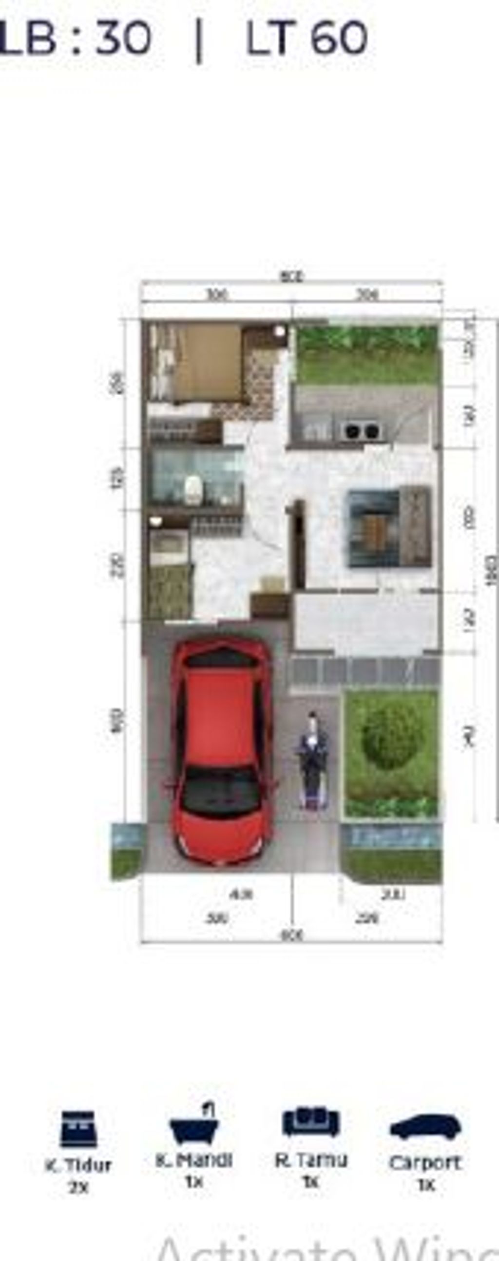 foto denah rumah tipe 30/60 perumahan CITRA SWARNA GRANDE THN 2024