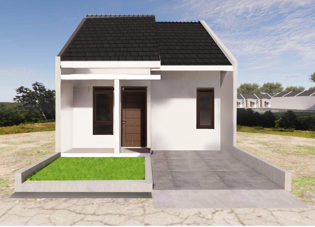 foto tampak rumah tipe 36/60 perumahan GREEN CASA CISEKE