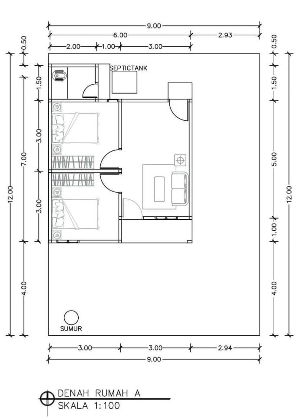 foto denah rumah tipe RSH 36/108 perumahan Rumah Arza 1