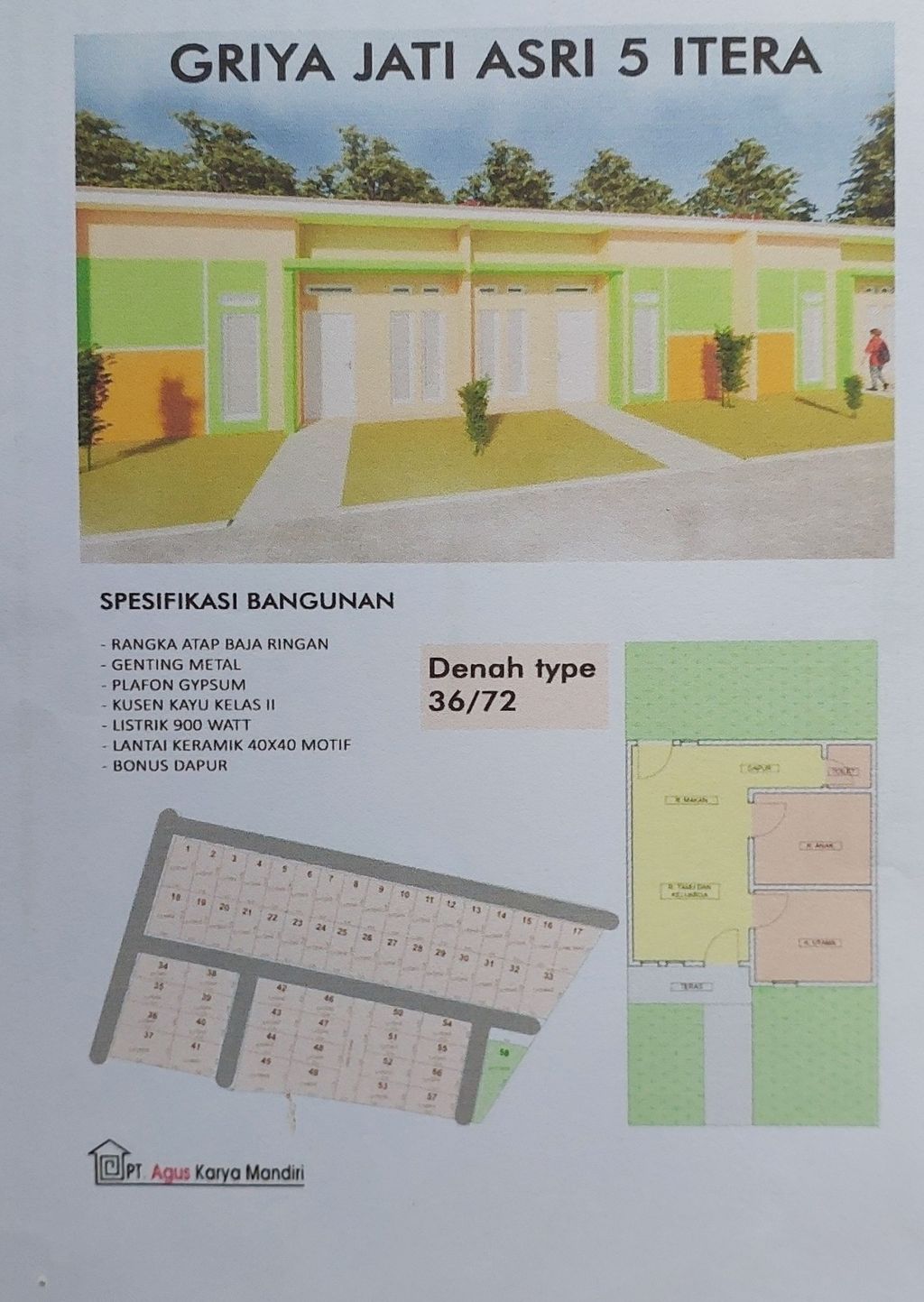 foto denah rumah tipe 36 perumahan GRIYA JATI ASRI 5