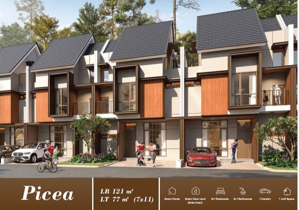 foto tampak rumah tipe PICEA STD - STANDARD perumahan CITRA ECOPOLIS RAYA - CLUSTER THE TREES/PINE TREES
