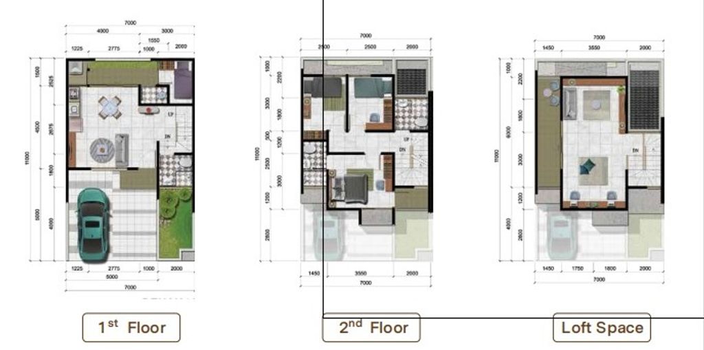foto denah rumah tipe PICEA STD - STANDARD perumahan CITRA ECOPOLIS RAYA - CLUSTER THE TREES/PINE TREES