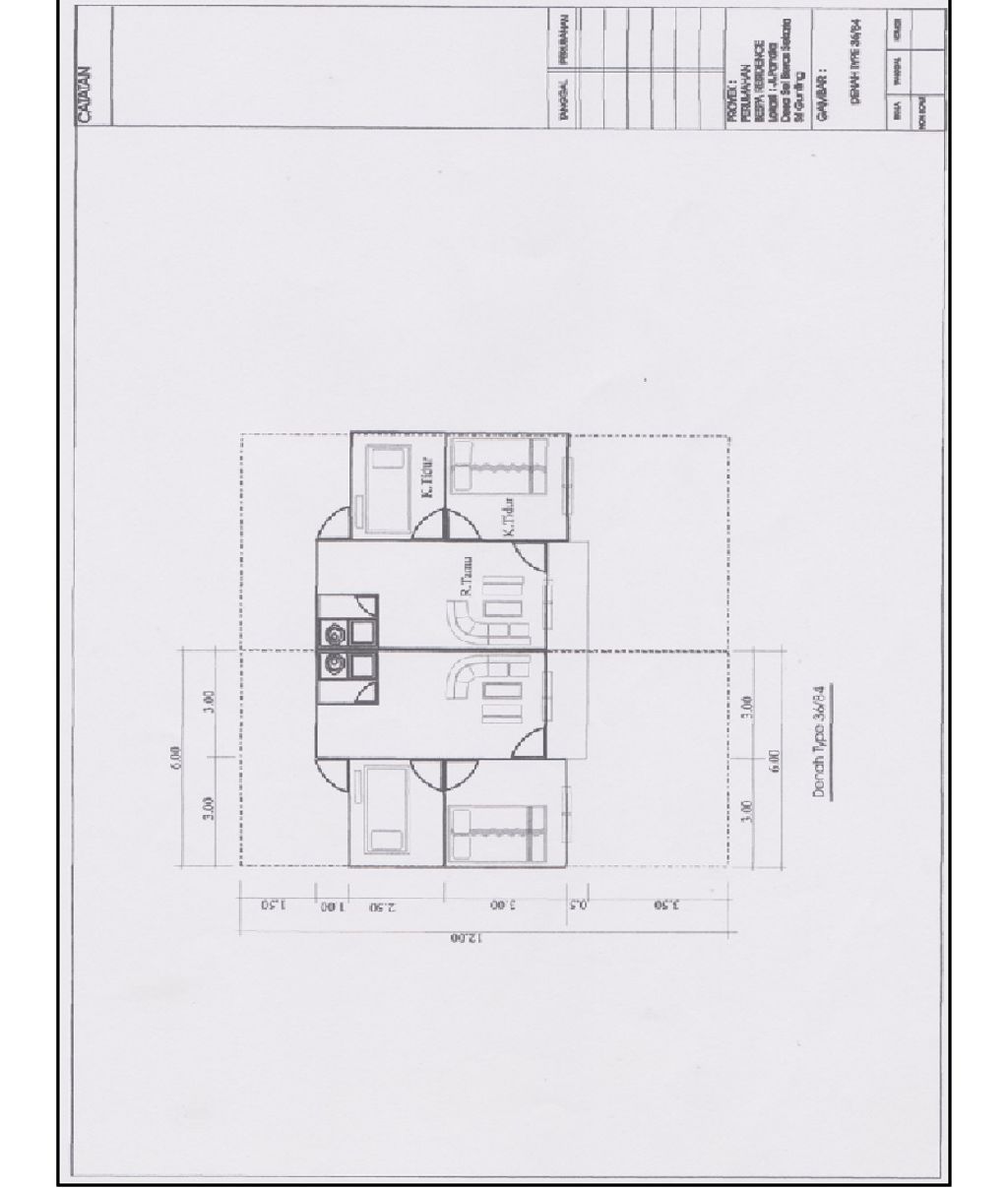 foto denah rumah tipe 36 perumahan Bespa Residence
