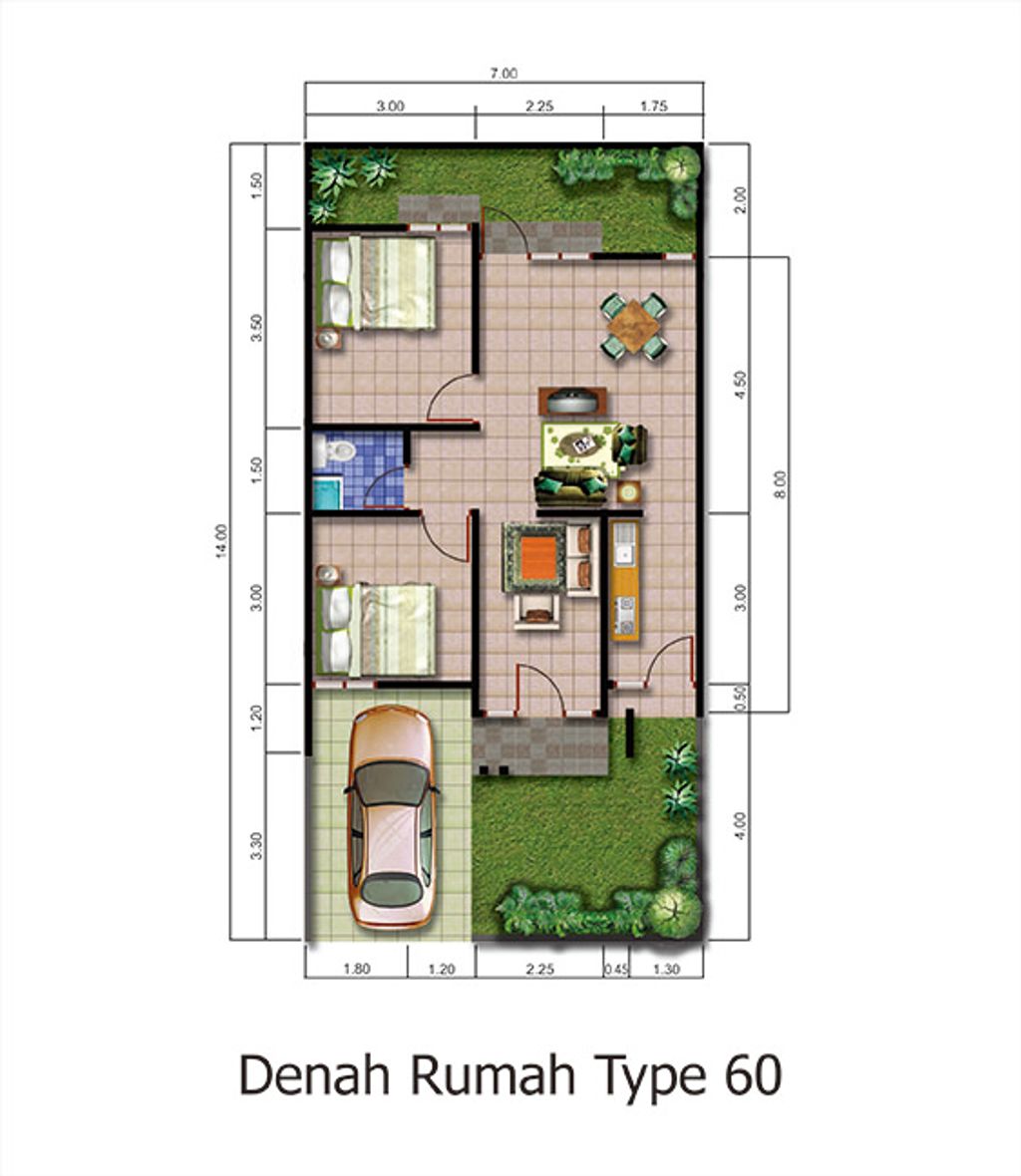 foto denah rumah tipe ANGKASA T.65 STANDAR perumahan Perumahan Citi 9 Airport Village