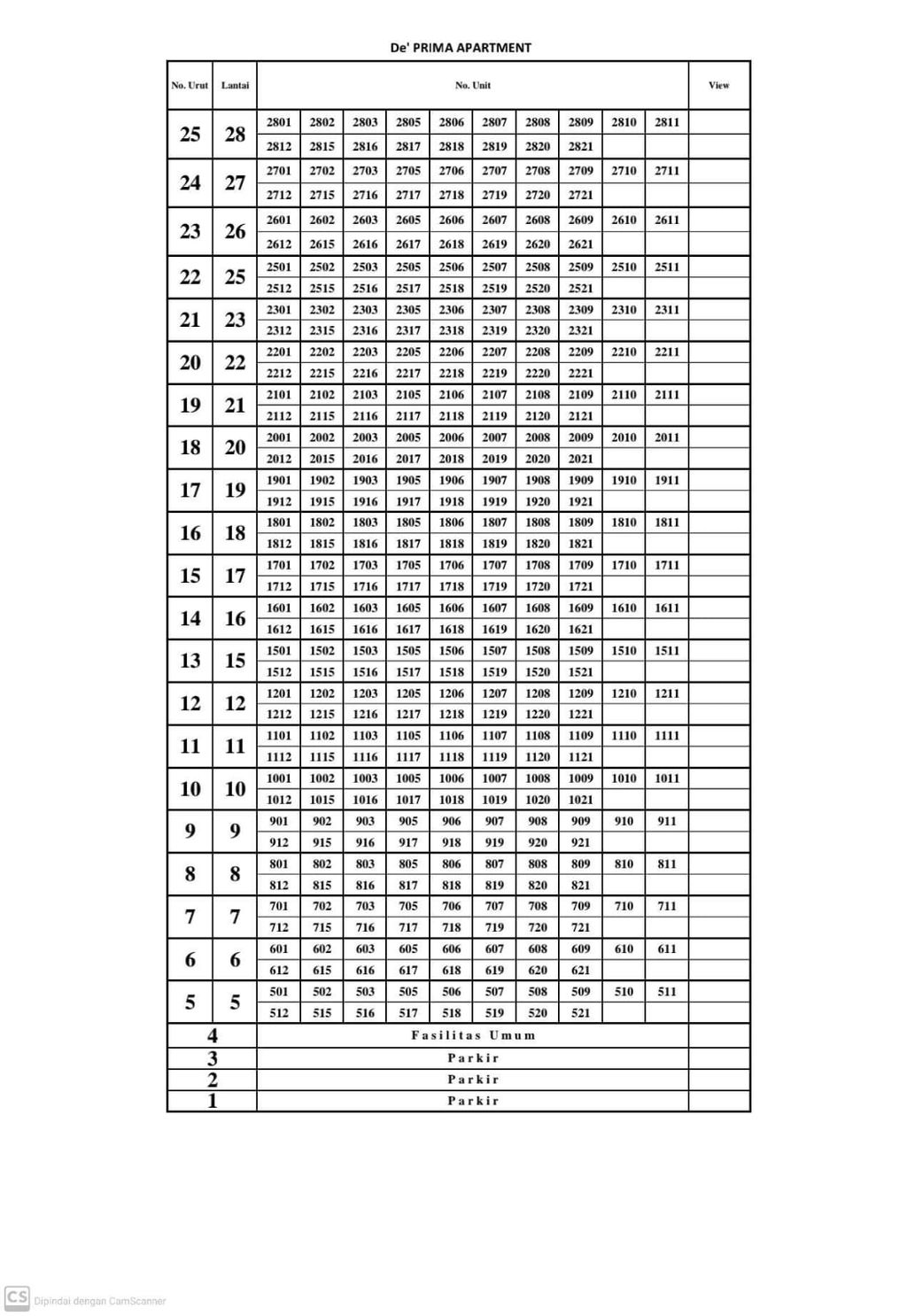 foto denah rumah tipe STUDIO perumahan DePrima Apartment
