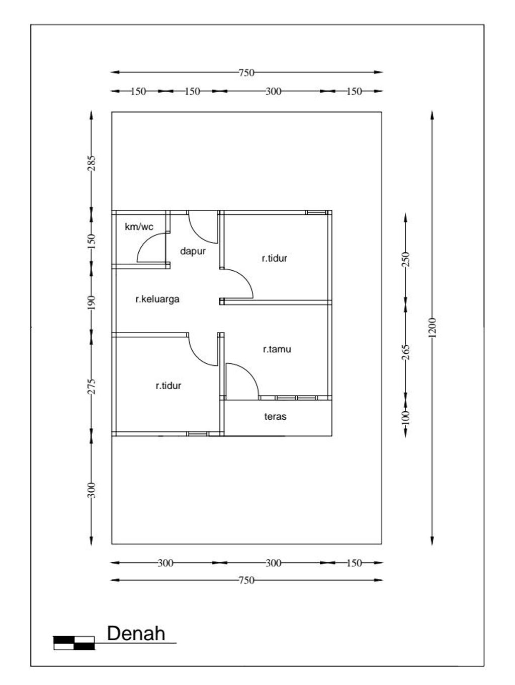 foto denah rumah tipe 36/90 perumahan Taman Alisha 2