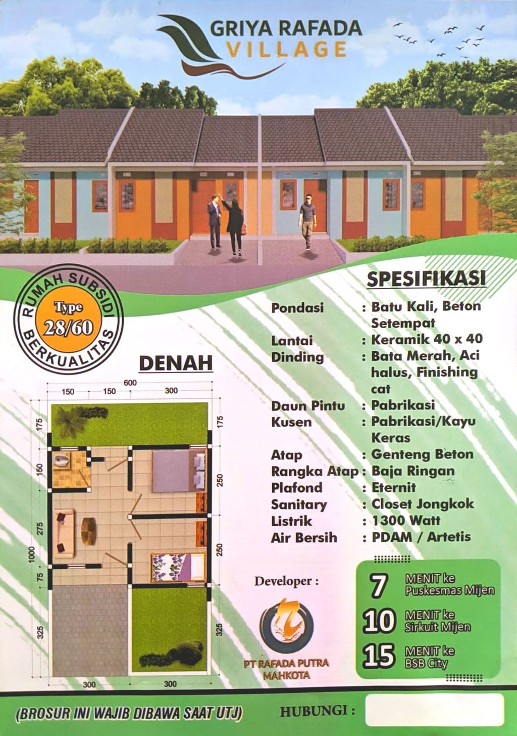 foto denah rumah tipe SUBSISI 28/60 perumahan GRIYA RAFADA 4