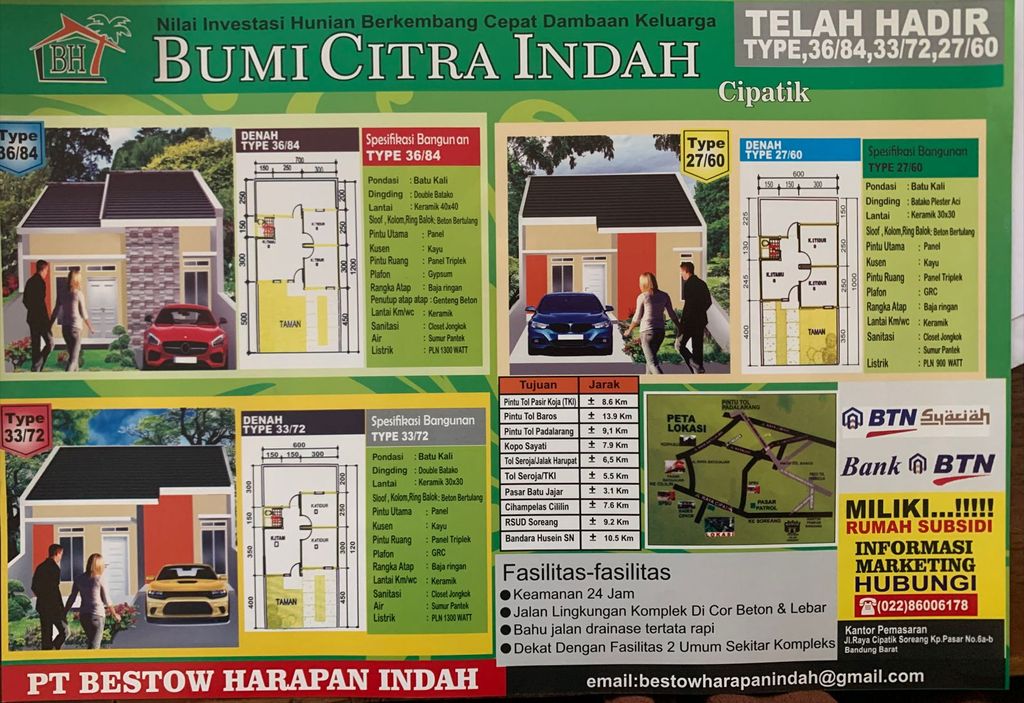 foto denah rumah tipe 22/72 perumahan Bumi citra indah 2 tahap 4