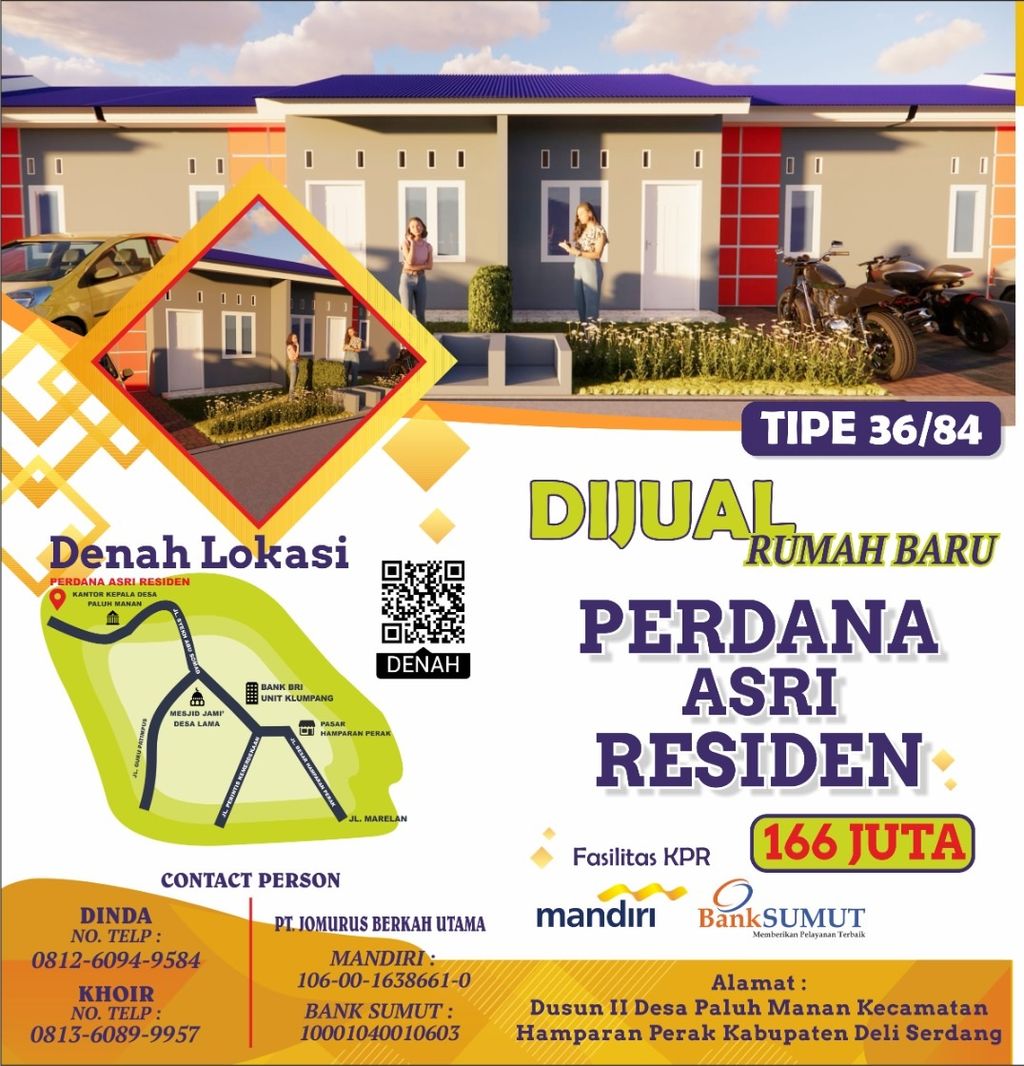 foto tampak rumah tipe 36/84 perumahan PERDANA ASRI RESIDEN