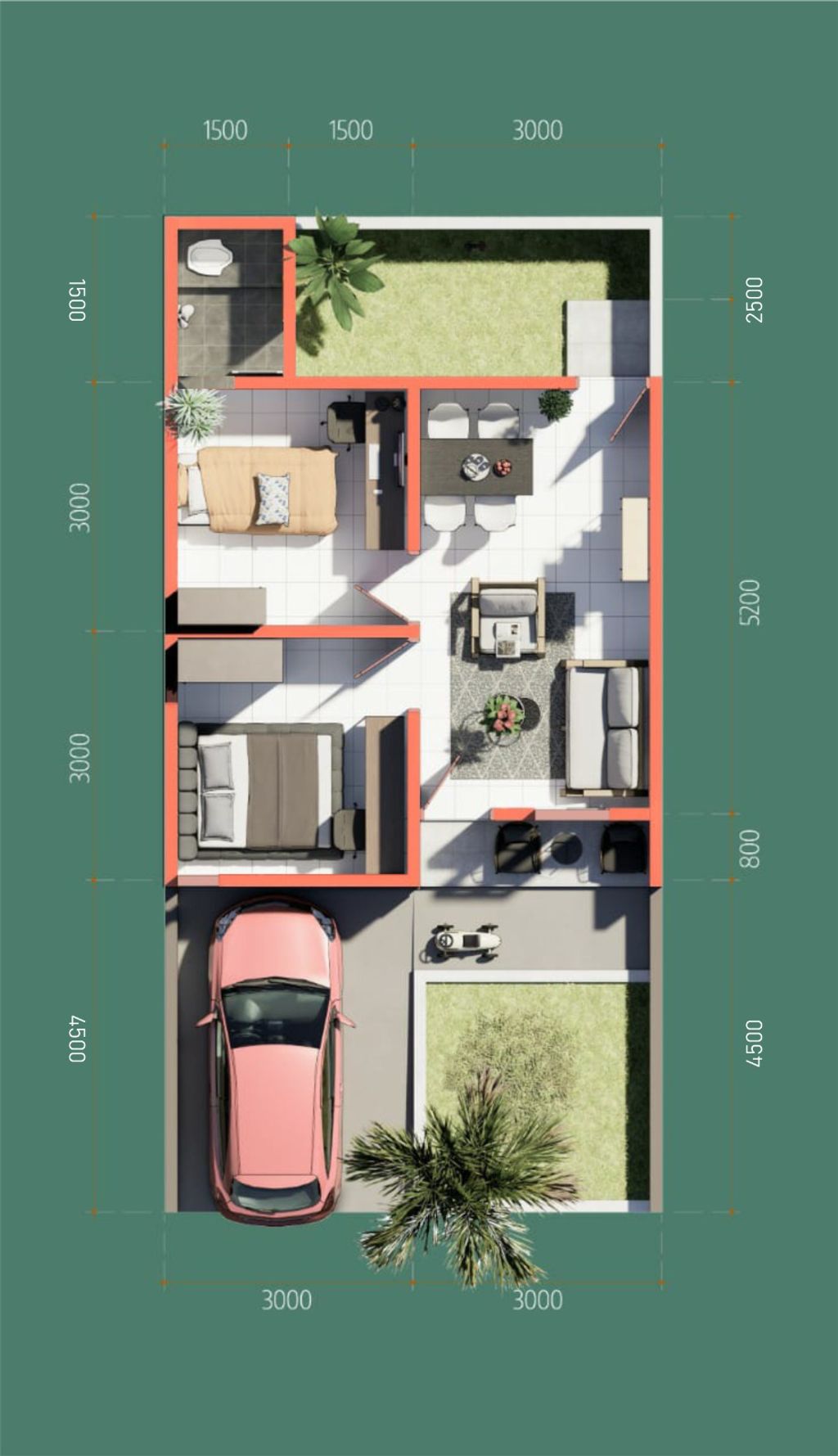 foto denah rumah tipe 36/78 perumahan CLARA RESIDENCE