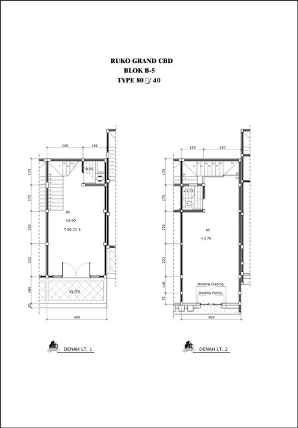 foto denah rumah tipe Ruko Grand CBD Blok B-8 perumahan GRAND DELTA SARI