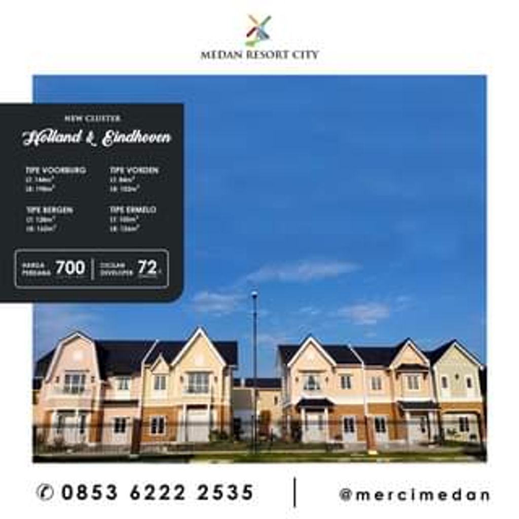 foto denah rumah tipe BLOEMENDAAL perumahan MEDAN RESORT CITY CLUSTER EINDHOVEN