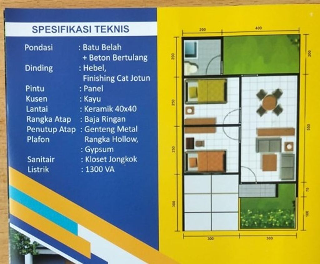 foto denah rumah tipe SUBSIDI [29/60] perumahan PESONA ARTA RESIDENCE [ PENGEMBANGAN TAHAP 2 ]