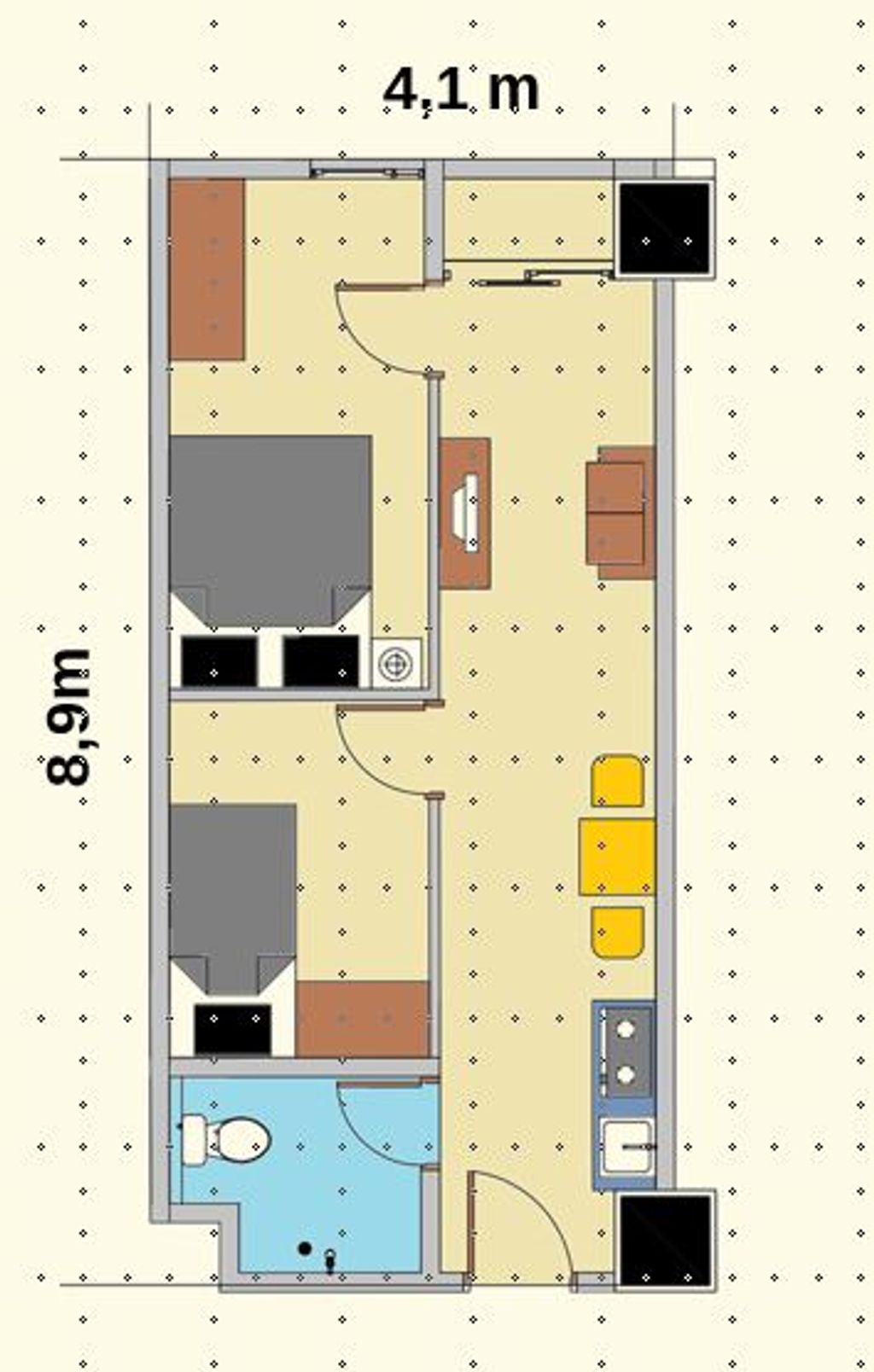 foto denah rumah tipe 2 Bedroom (32A) perumahan Apartemen Sentraland Medan
