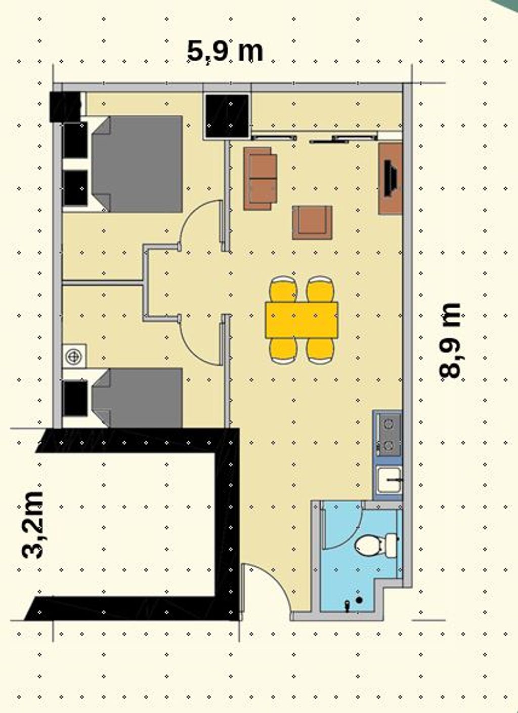foto denah rumah tipe 2 Bedroom (40) perumahan Apartemen Sentraland Medan