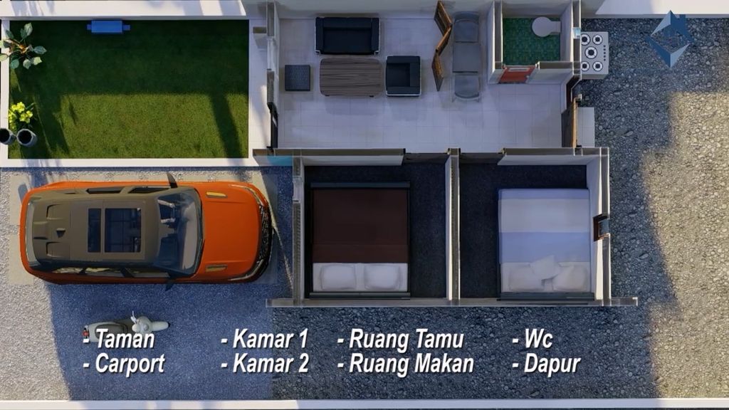 foto denah rumah tipe 36/120 perumahan DREAM HOUSE RESIDENCE 2