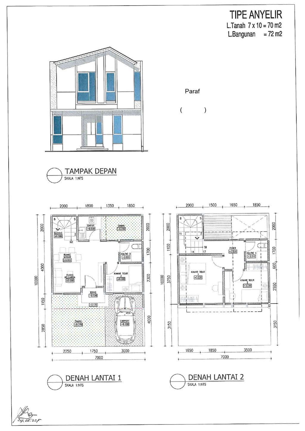 foto denah rumah tipe ANYELIR perumahan CLUSTER ASTHA, SUVARNA SUTERA