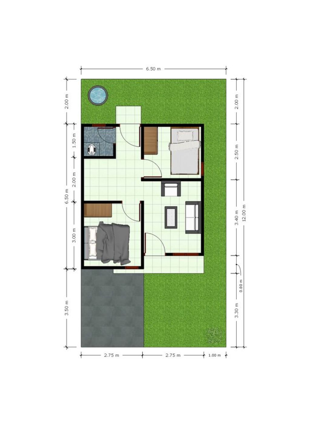 foto denah rumah tipe 36 perumahan PERUMAHAN GRAHA PATI JUANG KMP 8
