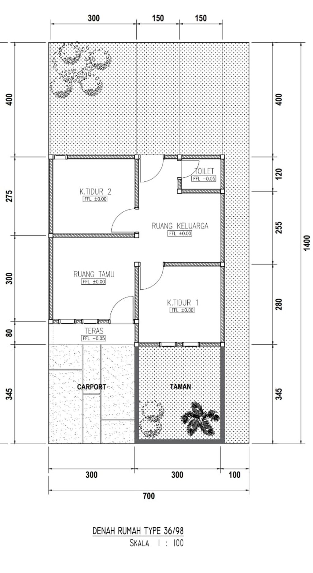 foto denah rumah tipe 36 perumahan TITA INDAH RESIDENCE TAHAP 2