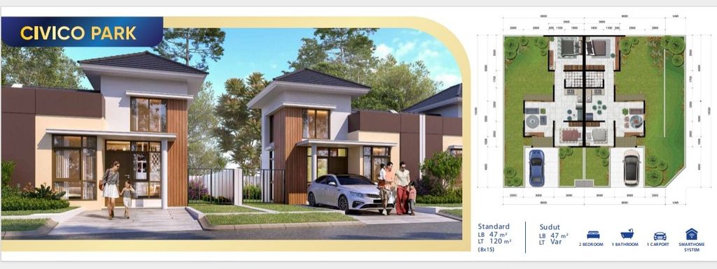 foto tampak rumah tipe CIVICO PARK SUDUT - SUDUT perumahan CITRA RAYA - CLUSTER CASLANO PARK