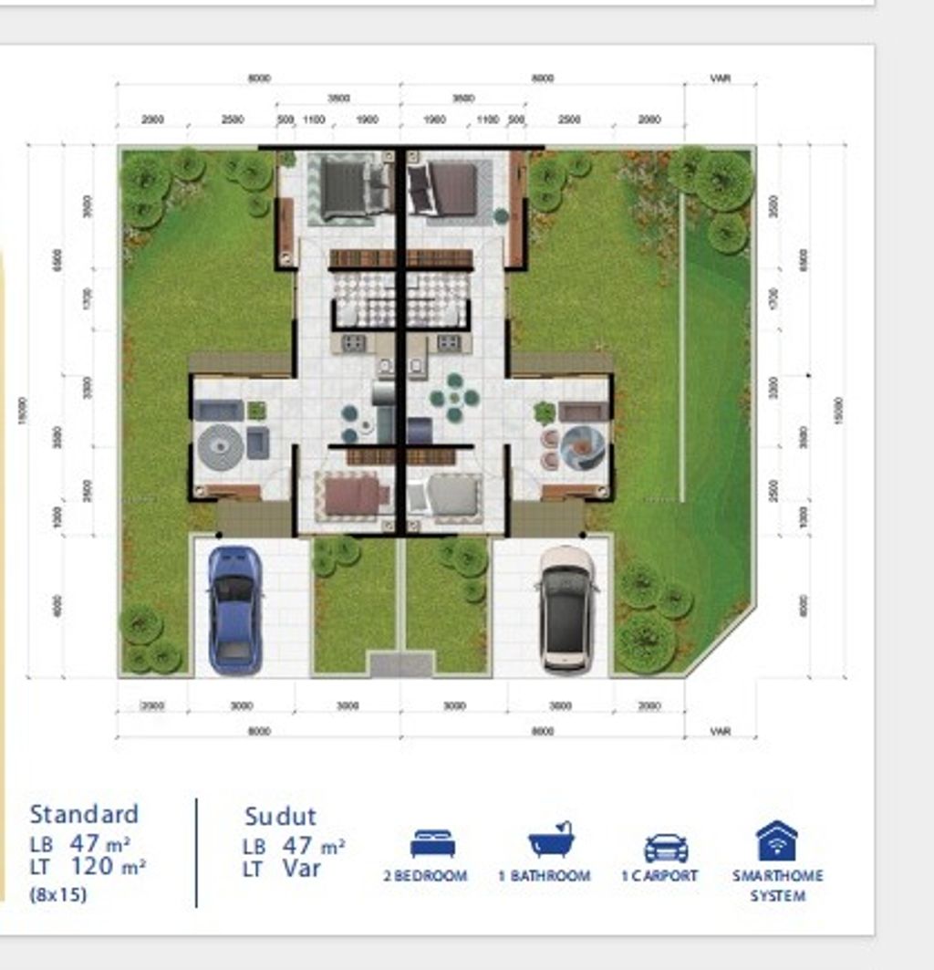 foto denah rumah tipe CIVICO PARK SUDUT - SUDUT perumahan CITRA RAYA - CLUSTER CASLANO PARK
