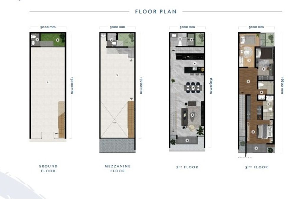 foto denah rumah tipe 3 lantai SOHO 5 perumahan SOHO
