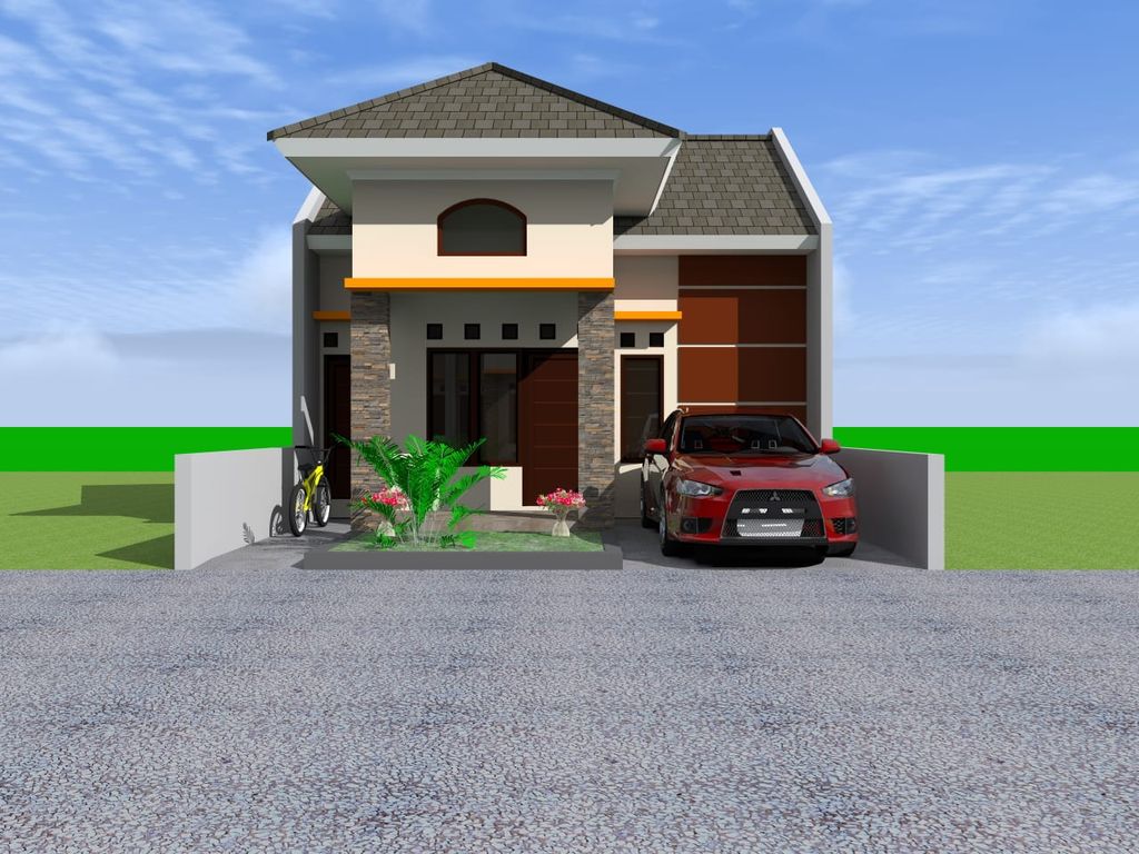 foto tampak rumah tipe 45 perumahan Griya Tiara Arum