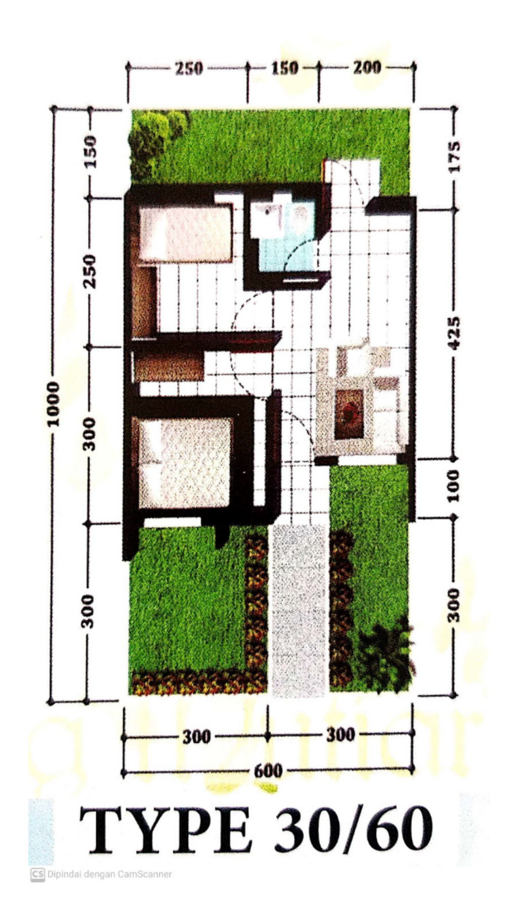 foto denah rumah tipe 30/60 perumahan HEKAYANA RESIDENCE TAHAP 3