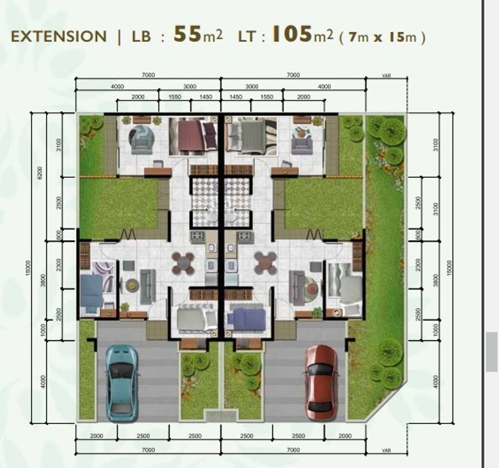 foto denah rumah tipe MULINO STD - EXTENSION perumahan CITRA RAYA - CLUSTER CASLANO PARK